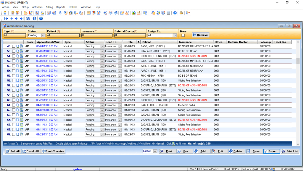 Urgent Care Authorization Tracking