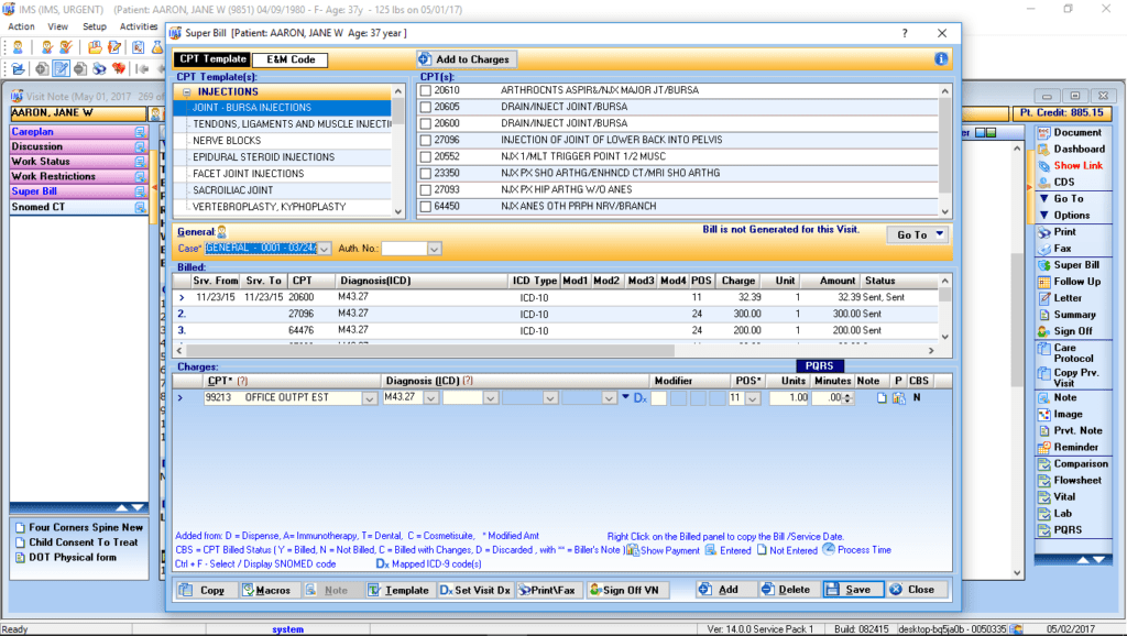 Urgent Care Electronic Super Bill