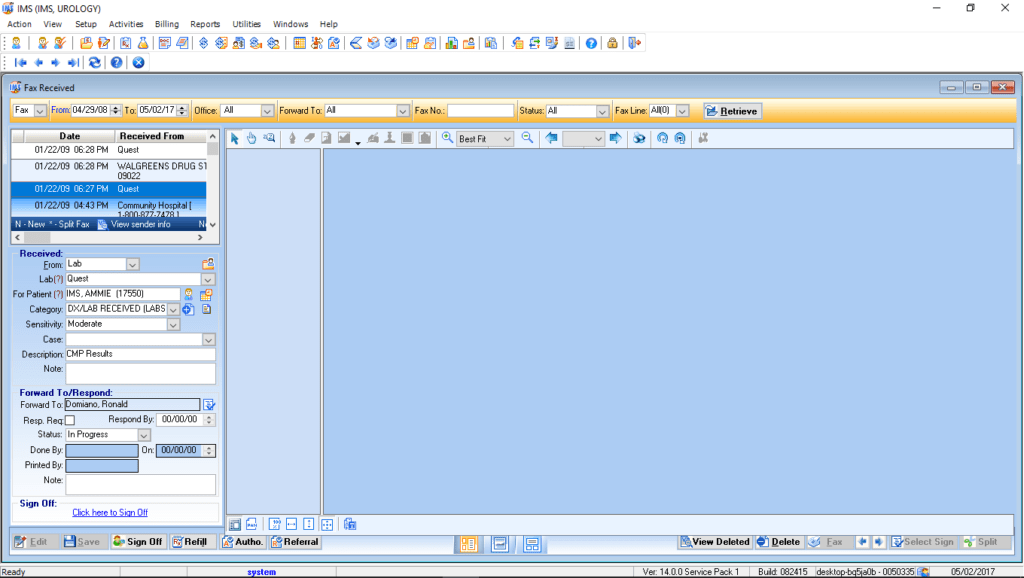 Urology Fax Integration