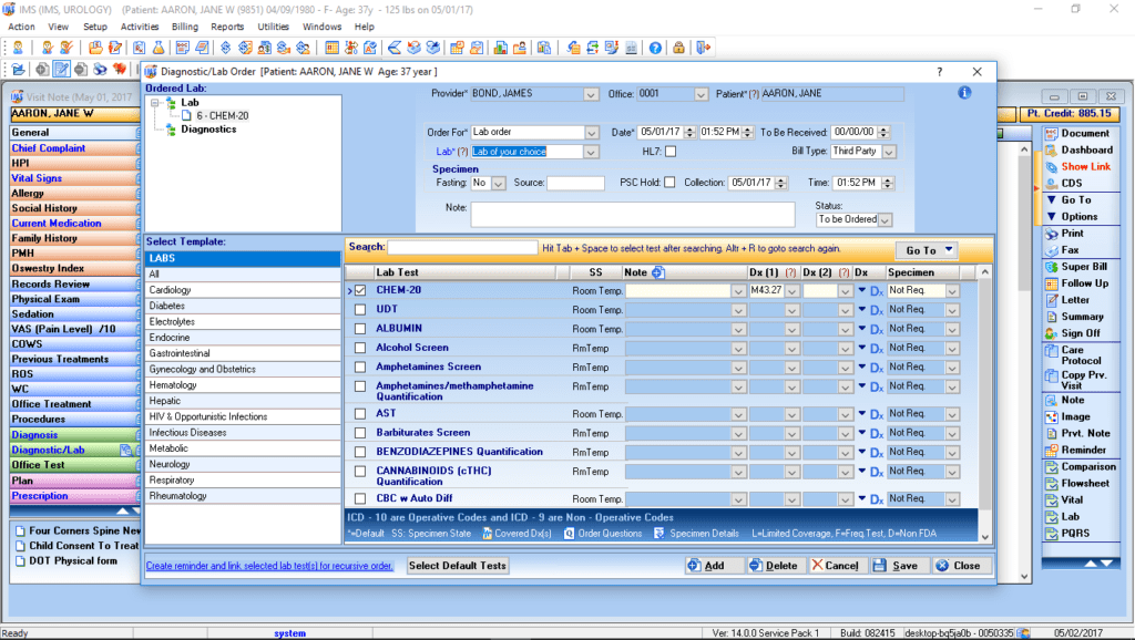 Urology Labs & Diagnostic