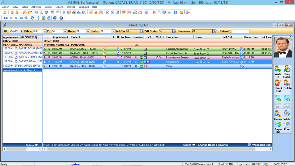 Vascular Surgery Check-In/Check-Out