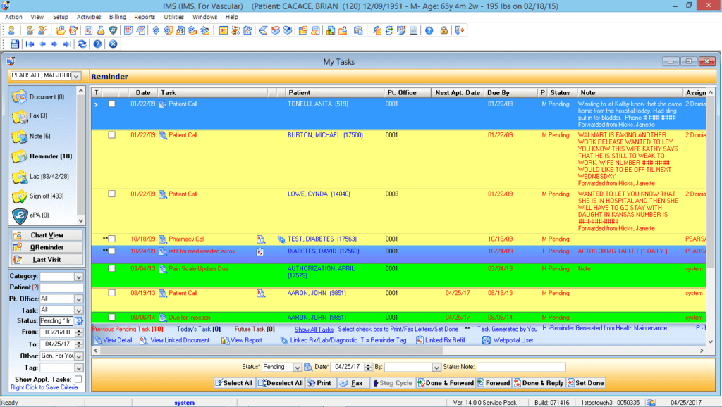 Vascular Surgery Doctor Task List