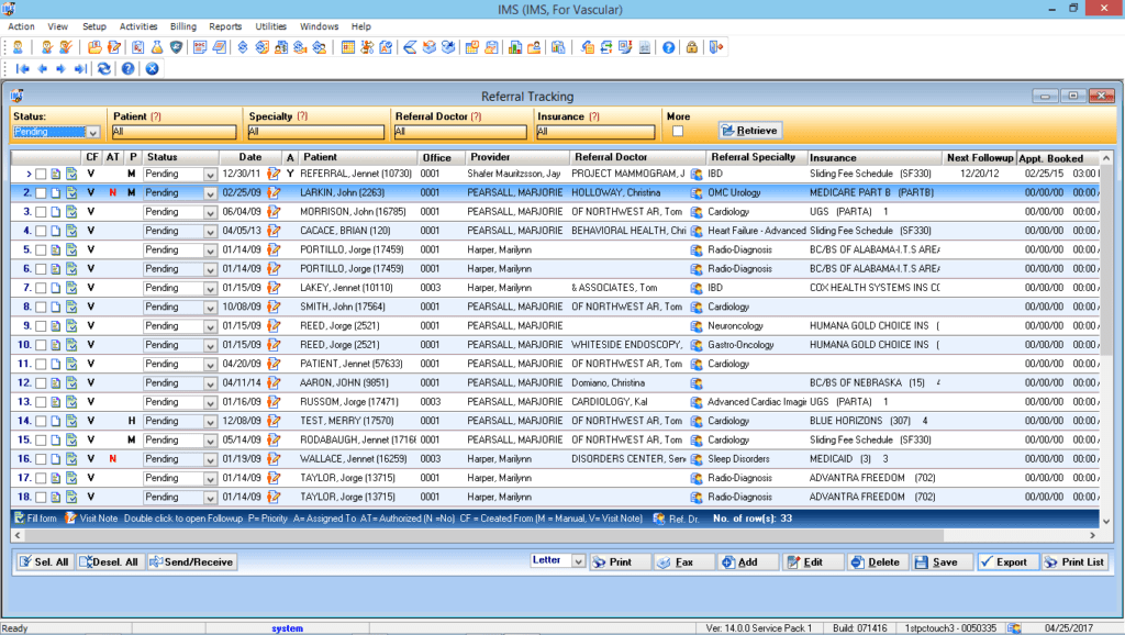 Vascular Surgery Referral Tracking