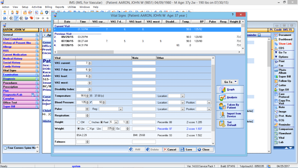 Vascular Surgery Vitals Interface