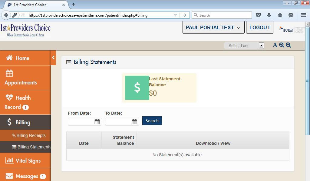 Patient Billing Statements
